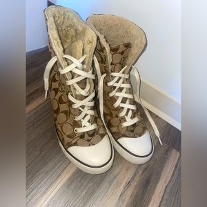 Coach fur boots/converse